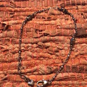 Brighton Sol E Luna anklet Silver/ Swarovski beads